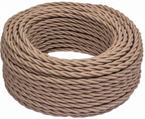 Ретро провод витой Bironi 3х2,5мм капучино матовый (50м) картинка